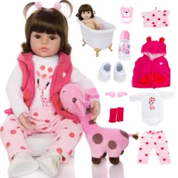 Boneca Bebê Reborn Girafinha Realista Em Silicone Original Pode Dar Banho Envio Imediato