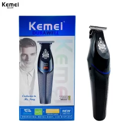 Máquina de Cortar Cabelo Profissional Kemei KM 1772 Aparador de Cabelo Recarregável Tela LCD Bivolt sem fio