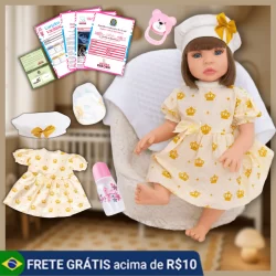 Boneca Bebê Reborn Realista 100% Silicone Menina Original Pode dar Banho