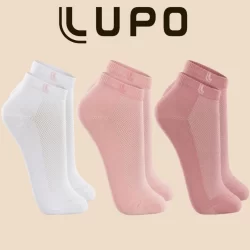 Kit De 3 Pares De Meias Originais Lupo Sport Feminino Cano Curto Em Algodão