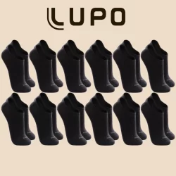 Kit 12 Pares Meias Esportivas Algodao Lupo Soquete Sapatilha Invisivel Unissex Original
