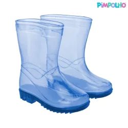Galocha Infantil Transparente Azul Masculina Pimpolho