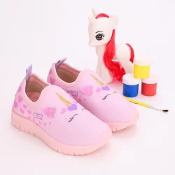 Tênis Infantil Menina Kidy Ultra Flex Com Unicórnio Para Pintar Rosa