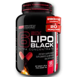 Termogênico 6 Six Lipo Black Ultra Concentrate 60 Cáps - Bodybuilders