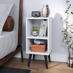 Mesa de Cabeceira Mudo Nicho Pés Palito Retrô Quarto Cama
