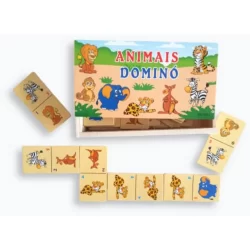 Dominó Animais de Madeira – Jogo Educativo