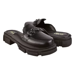 Mule Mocassim Feminino tratorado Pedraria RFM CALÇADOS