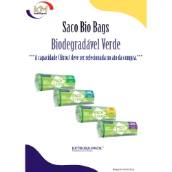 Saco Pack Lixo Bio Bags Biodegradável Verde - Extrusa - saco lixo sustentável, reciclagem, sustentabilidade