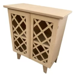 1 Cômoda Treliça em MDF Cru 2 Portas Para cenários de Decoração Aniversário Festas