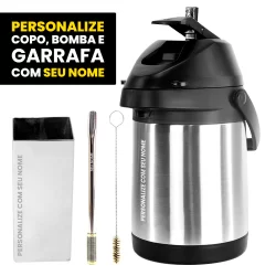 Kit Tereré Inox Garrafa Copo Bomba Bojo Mola 3  - Personalize Seu Nome