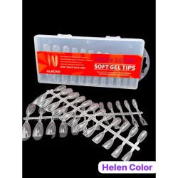 Unha Postiça Soft Gel Almod Helen Color C/240 Transparente