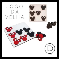 Kit 25 Tabuleiros Mickey Minnie Jogo da Velha 10cm / Tabuleiro em MDF para Lembrancinhas de Festa