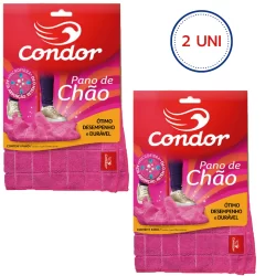 Pano Condor Microfibra 70x50 Alta Absorção para Vidros Limpeza 2 Peças