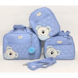 Kit Bolsas de Bebê Maternidade 3 Peças Orelha Solta (Azul Bebê)