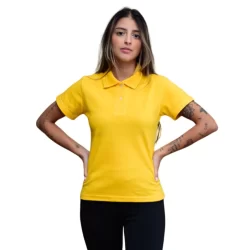 Camiseta Polo Feminina Lisa Uniforme Dia a Dia Polo Piquet Fofa