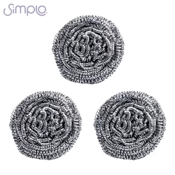 Esponjas limpeza de aço inox brilho 3 peças - Simplo