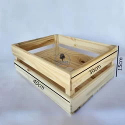 Caixote de Madeira Pinus Multiuso Caixa de Feira G 30x40x15cm