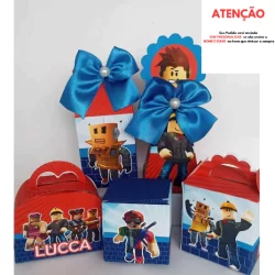 kit caixinhas personalizada lembrancinhas para festa Roblox PEGUE E MONTE
