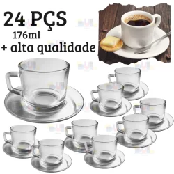 Jogo 12 Xícaras COM PIRES 180ml CRYSTAL CHÁ Café