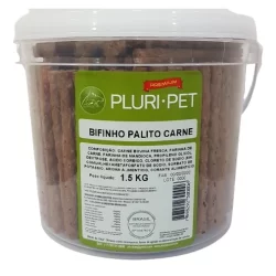 Bifinho Macio Palito - PLURI-PET - Sabor Carne Defumada - 1,5 Kg (Balde/Pote)