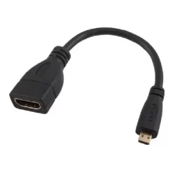 Cabo Adaptador Conversor de Micro HDMI Macho para HDMI Fêmea A de 1080P 30cm