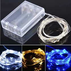 Fio Fada Cobre Prata Cordão Luz 3m 30 Led /5metro-50leds/10m-100leds Pilha