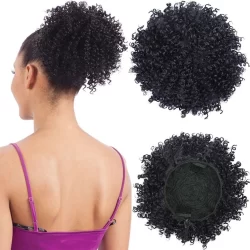 Coque de Cabelo Cacheado Curto Afro Organico -Com Regulador e Pentes /Acessório de Cabelo/Rabo de Cavalo