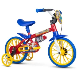 Bicicleta Infantil 3 a 5 anos Nathor Fireman Aro 12 com rodinhas