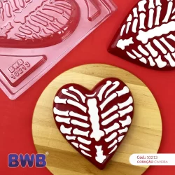 Forma CORAÇÃO CAVEIRA De Acetato BWB 3 Partes com Silicone, Para  Festa Dias Das Bruxas e Halloween