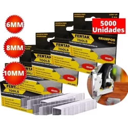 Grampo De Grampeador Tapeceiro 6,8,10mm 5000 Unidades Ferramentas Profissional