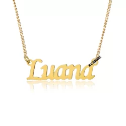 Colar com Nome Personalizado Luana corrente feminino adulto infantil menina folheado a ouro