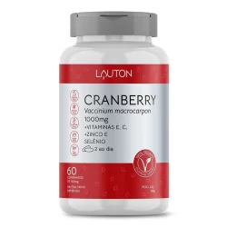Cranberry 1000mg com Vitaminas E, C, Zinco e Selênio Vegano Premium Lauton - 60 comprimidos