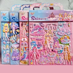 Autocolantes de Vestidos de Princesa Portáteis para Meninas Meninas Princesas Portáteis Autocolantes de Cena
