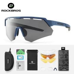 Óculos De Sol Para Ciclismo ROCKBROS À Prova De Vento Esportivos Ao Ar Livre Leves E Duráveis Polarizado Com 4 Lentes