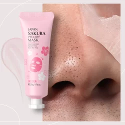 LAIKOU Japão Máscara Sakura Peel-off Limpeza Profunda Linhas Finas Lisas Mesmo Tom De Pele 50g