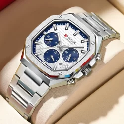 Relógios CURREN De Luxo De Alta Qualidade Temperamento Comercial Marca De Moda Mãos Luminosas Aço Inoxidável Discagem Criativa Quartzo À Prova D'água Masculinos Multifuncionais 8459 X