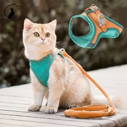 Arreios E Trelas Anti-escape Coleira De Peitoral Para Cachorro Cães Pequenos Gato Com Guia