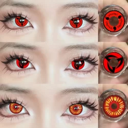 Eyeshare 1 Par De Lentes De Contato De Halloween Anieme Eye Red Para Maquiagem Dos Olhos Do Festival Cristão