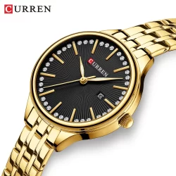 CURREN Relógio Feminino Original Marca Superior Moda Luxo Simples Aço Inoxidável Luminoso Quartzo 9099 XQ