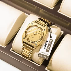 POEDAGAR Relógio Feminino De Luxo , De Pulso Quadrado , À Prova D'água , Luminoso , Elegante , Original , Marca Superior