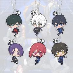 Chaveiro Acrílico Azul Bloqueio Anime Dos Desenhos Animados Bonito Sacos Decorativos Mochila Pequeno Pingente Presente