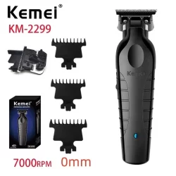 Kemei KM-2299 Aparador Sem Fio Tipo-c Recarregável Máquina De Cortar Cabelo Elétrica Barbeiro Zero Acabamento Quebrado C