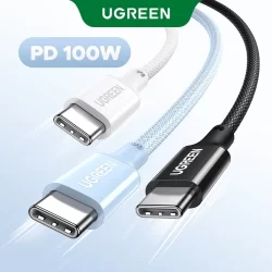 UGREEN PD100W USB-C Para Cabo De Carregamento Rápido Trançado De Nylon iPhone 16 Pro Max , 15