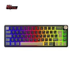 RK ROYAL KLUDGE R65 Preto Junta Portuguesa Com Fio Hot Swapple Teclado Mecânico