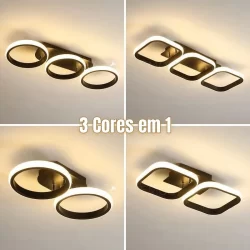 Luminaria teto moderna plafon led lustre para quarto, sala, escritorio, corredor, cozinha.