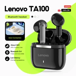 Lenovo Earbuds TA100 Bluetooth Fones De Ouvido Sem Fio TWS Alça Curta Semi Intra-Auriculares Fone 5.4 Controle De Toque