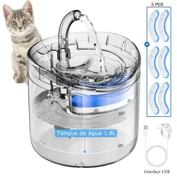 Fonte De Água Automática 1.8L Para Cães E Gatos Dispensador Automático Animais De Estimação