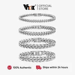 VNox Fashion 6/8/10/12mm Pulseira De Corrente Cubana Masculina , Aço Inoxidável Sólido Não Desbotante Feminina Jóias De
