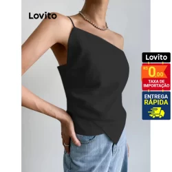 Lovito Regata Feminina Um ombro Só assimétrica LNE52005