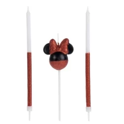 Vela Minnie 360 Glitter Vermelho Disney - Rizzo